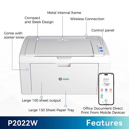 G&G P2022W, Single Funzione A4, 22ppm , Wi-Fi