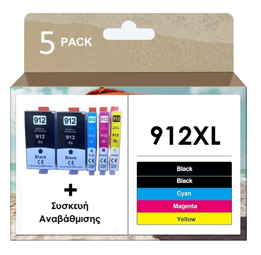 Συμβατά μελάνια για HP 912XL - 5 PACK + Συσκευή Αναβάθμισης